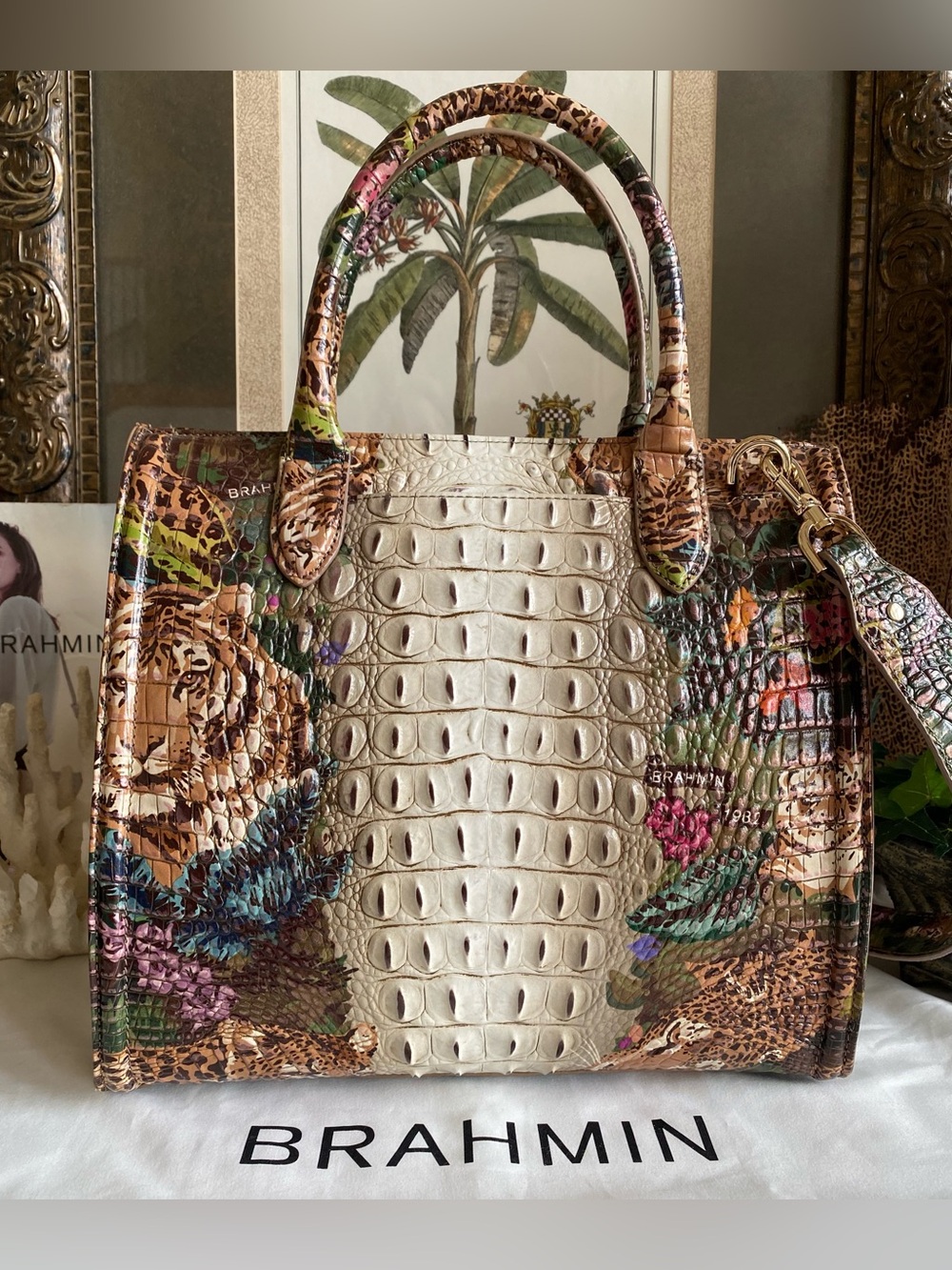 ๐ด๐๐พ EXOTIC and GORGEOUS ACADIA OMBRE CAROLINE Satchel by Brahmin - Picture 2 of 13